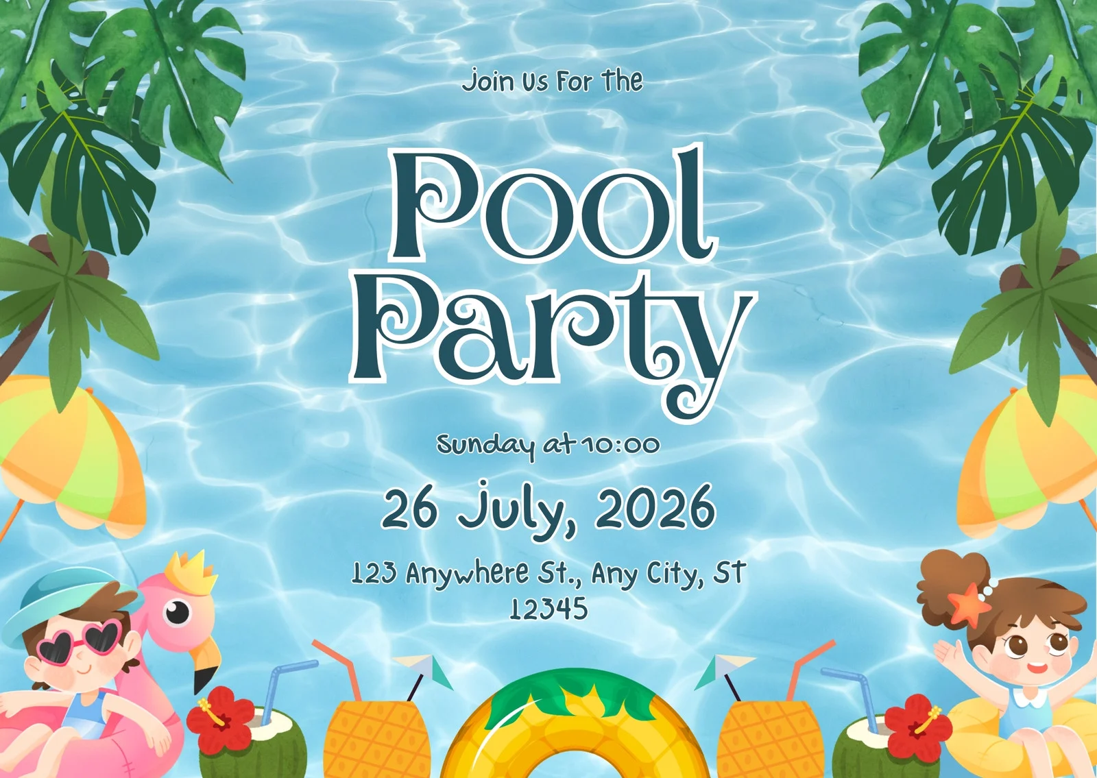Pool Party Invitation Template Sample Pool Party Invitation Template Sample