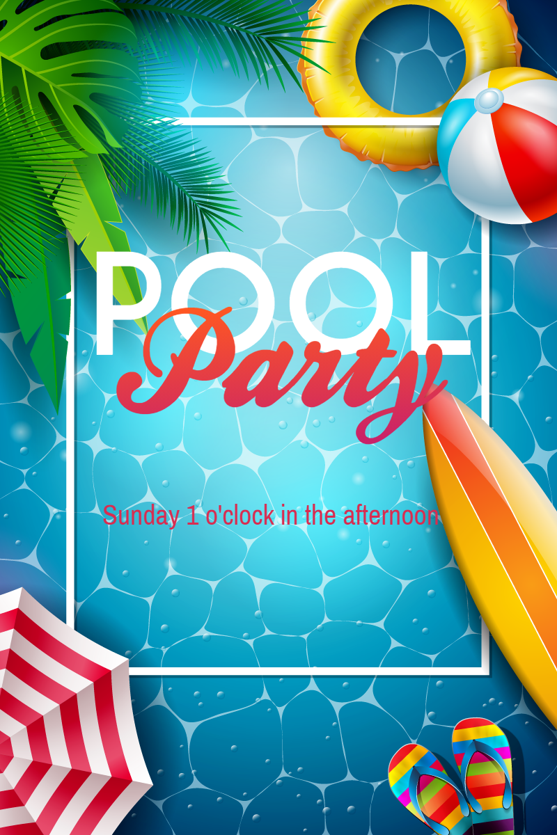 Pool Party Invitation Template Pool Party Invitation Template
