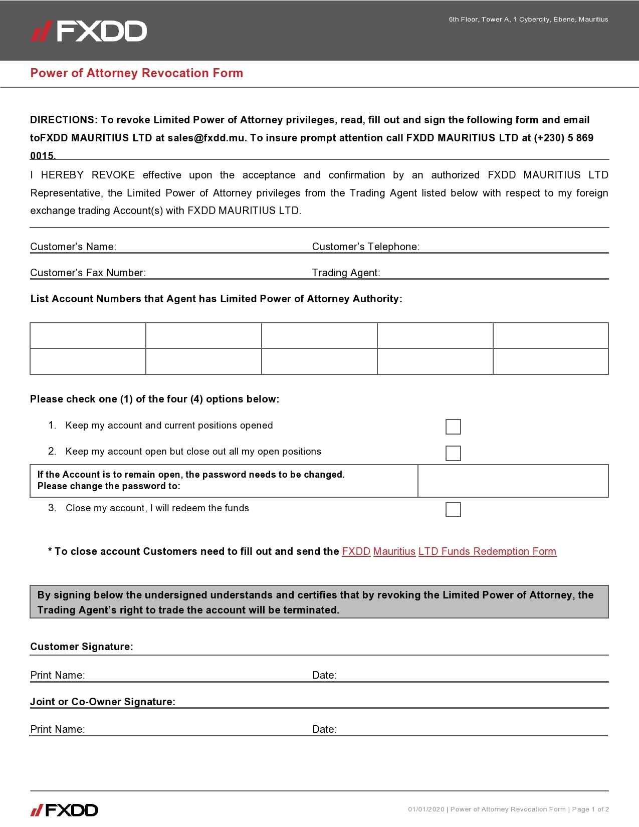 Power of Attorney Revocation Form Example Power of Attorney Revocation Form Example