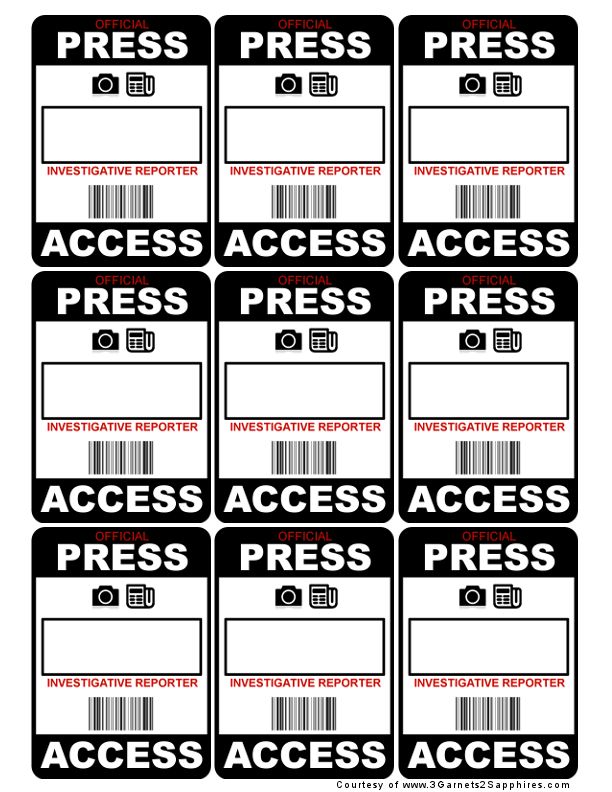 Press Pass Template Sample Press Pass Template Sample