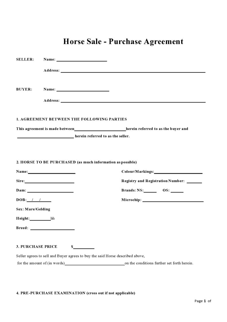 Printable Horse Bill of Sale Template Printable Horse Bill of Sale Template