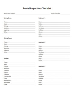 Printable Rental Inspection Checklist Template