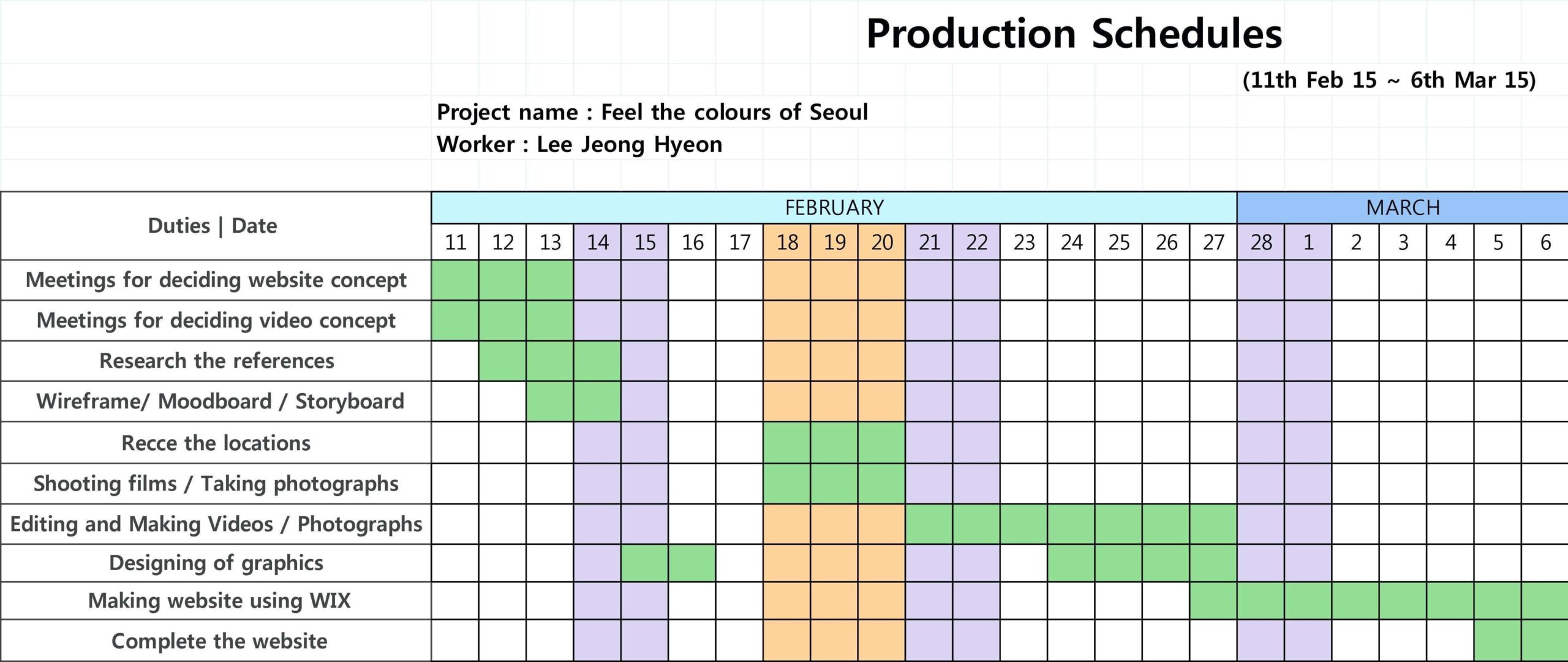 Production Schedule Template Production Schedule Template