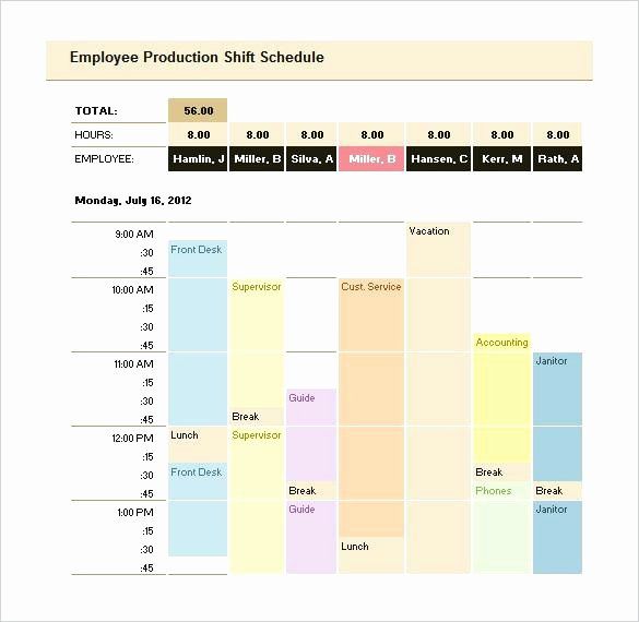 Production Shift Schedule Template Sample Production Shift Schedule Template Sample
