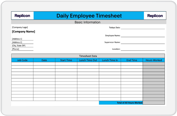 Project Timesheet Template