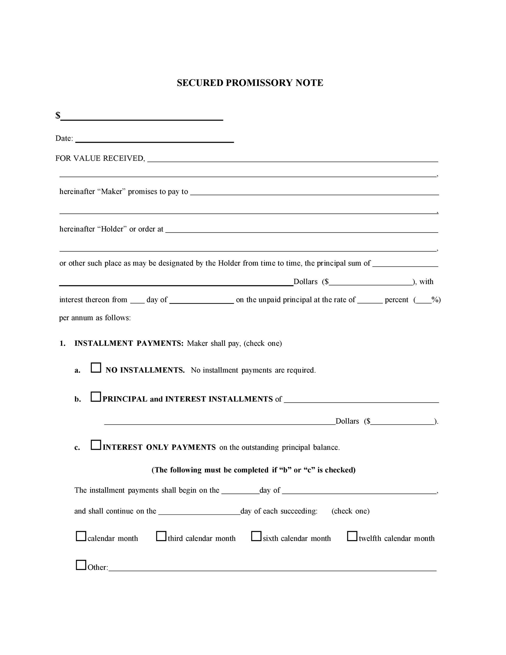 Promissory Note Template Promissory Note Template