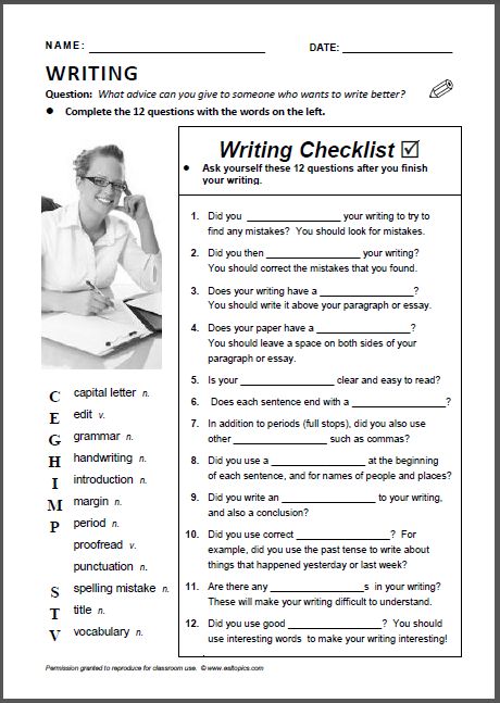 Proofreading Checklist Template