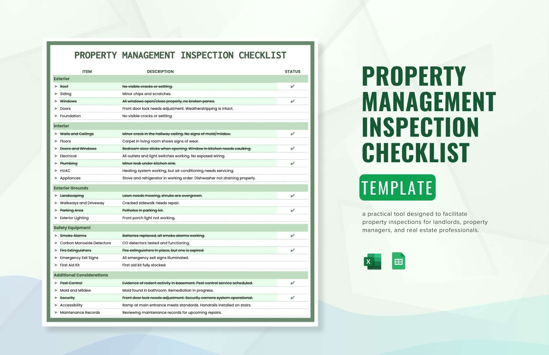 Property Inspection Checklist Template