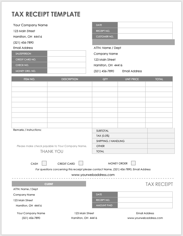 Property Tax Receipt Template