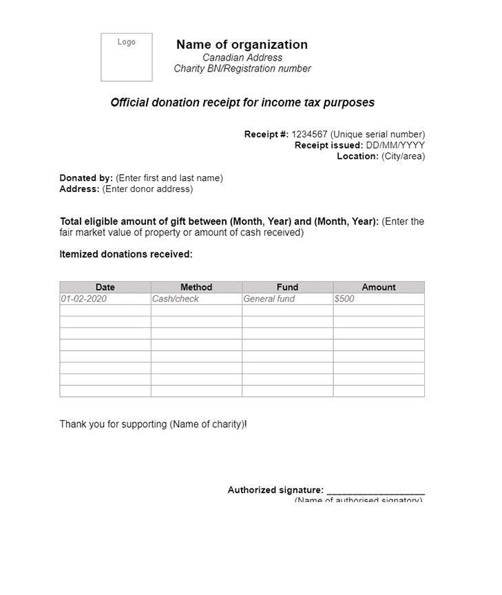 Property Tax Receipt Template
