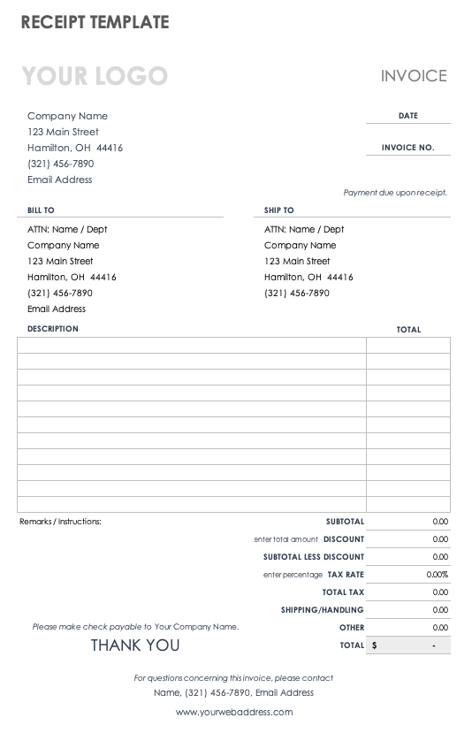 Property Tax Receipt Template
