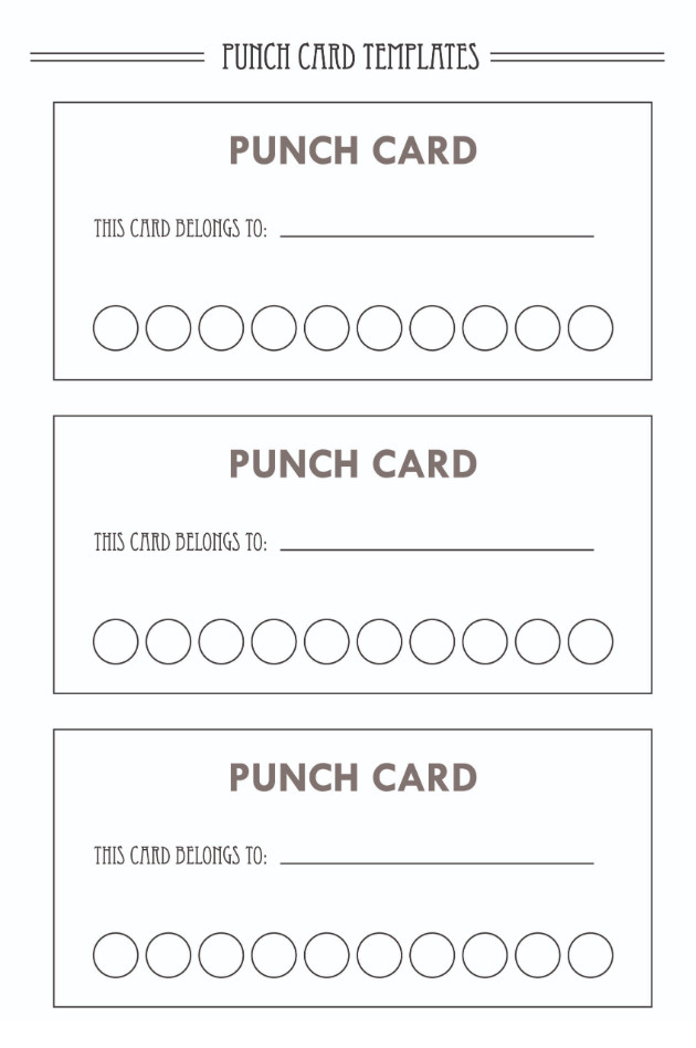 Punch Card Template Example Punch Card Template Example