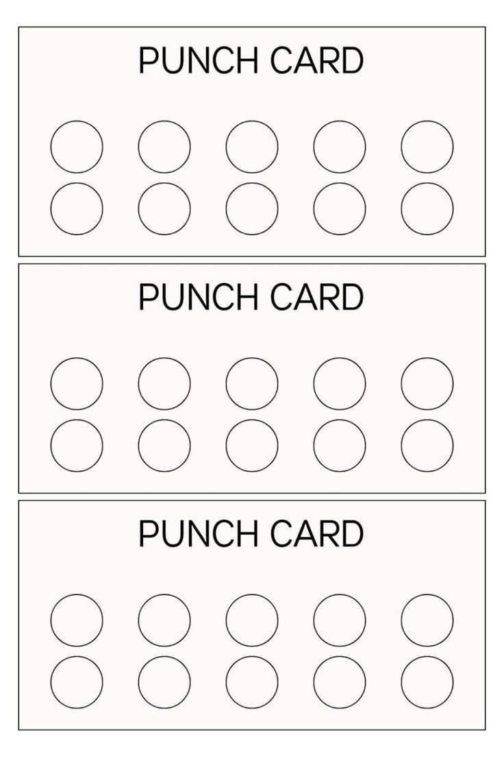 Punch Card Template Sample Punch Card Template Sample