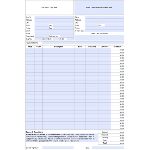 Purchase Order Form