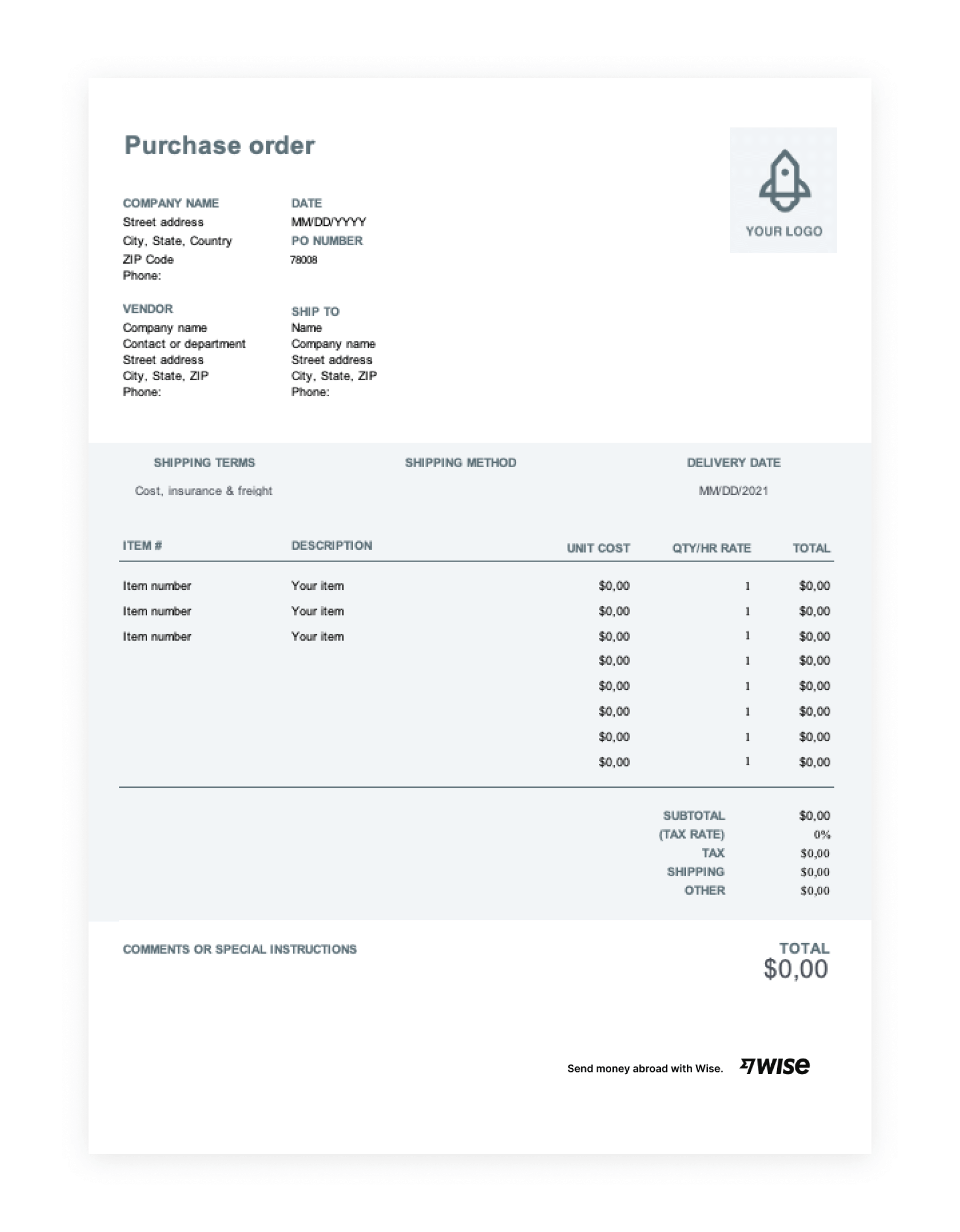 Purchase Order Form