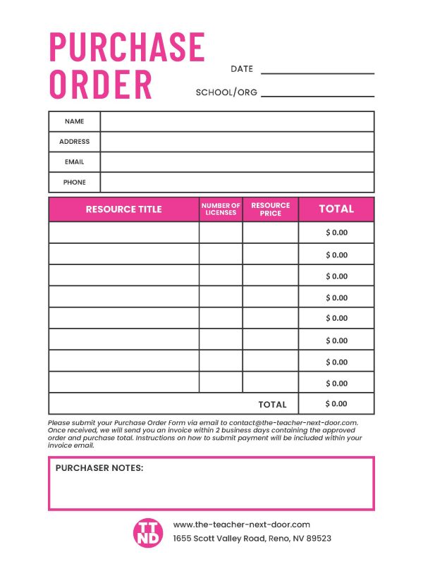 Purchase Order Form