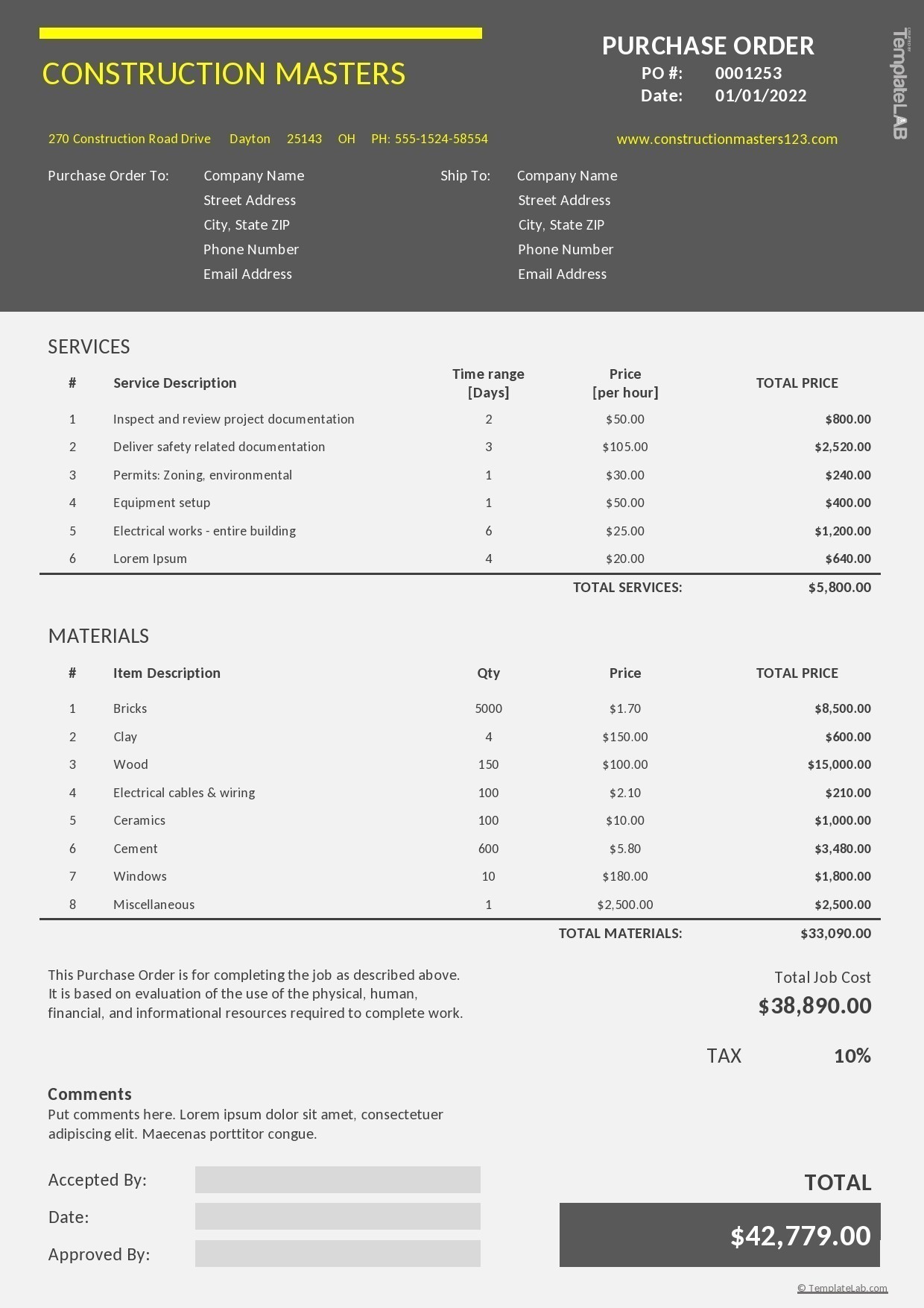 Purchase Order Form
