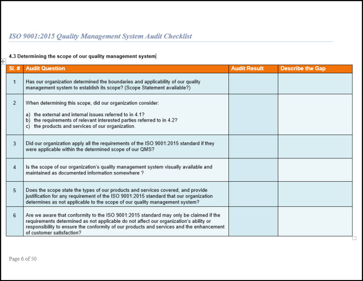 Quality Assurance Checklist Template