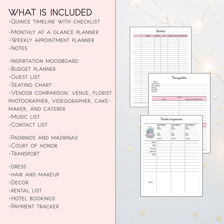 Quinceanera Checklist Template