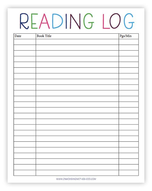 Reading Log Template Example Reading Log Template Example