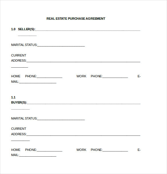 Real Estate Purchase Agreement Template