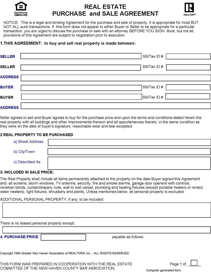 Real Estate Purchase Agreement Template