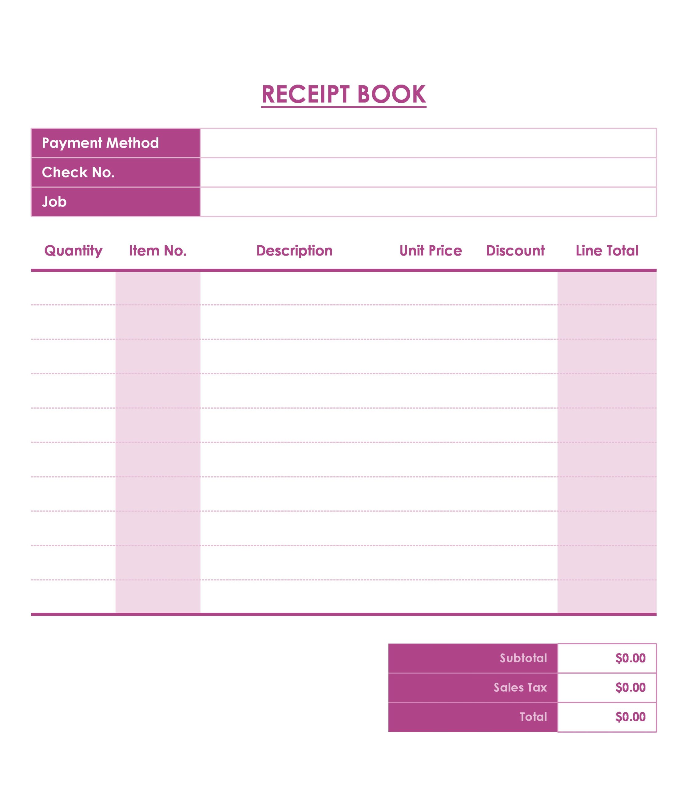 Receipt Book Template Example Receipt Book Template Example