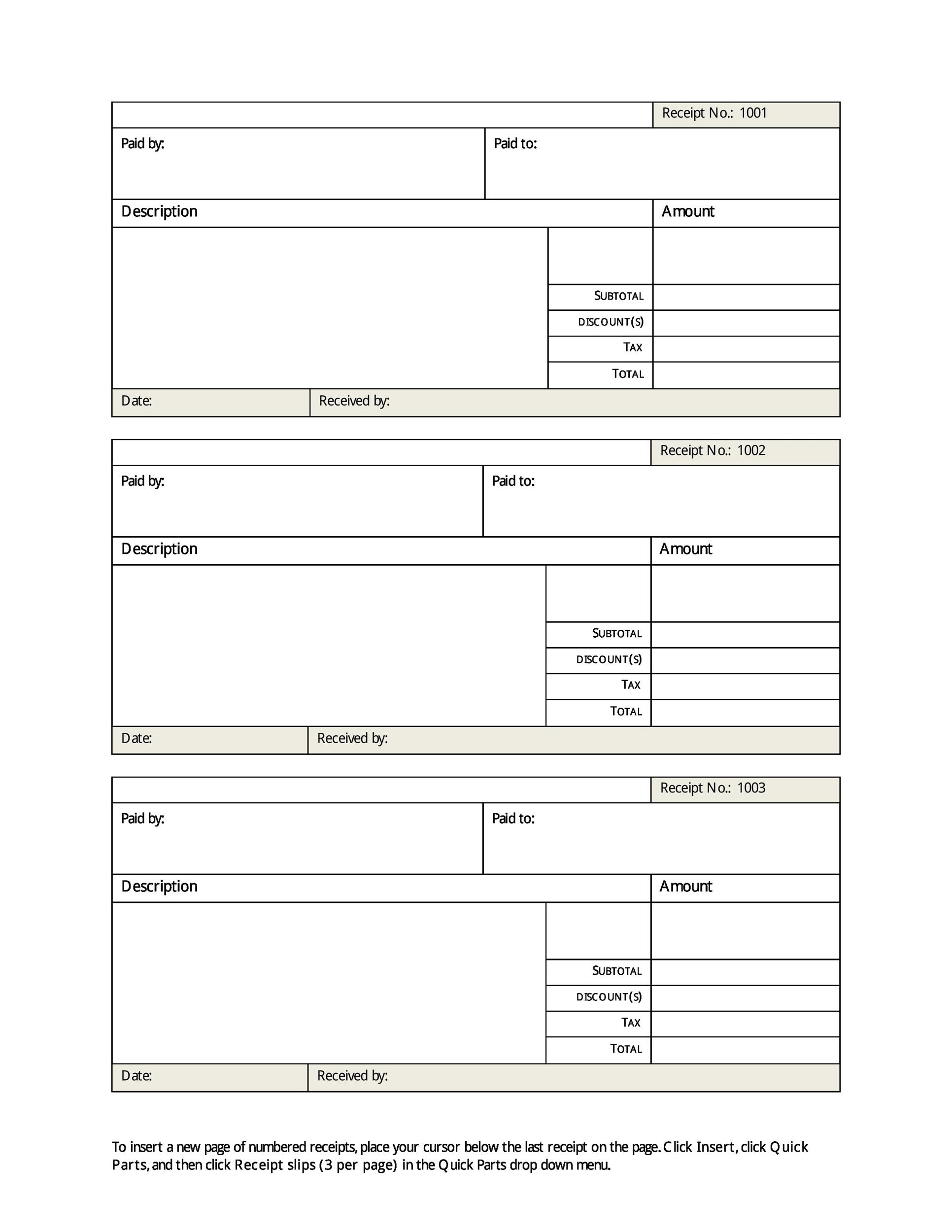 Receipt Book Template Receipt Book Template