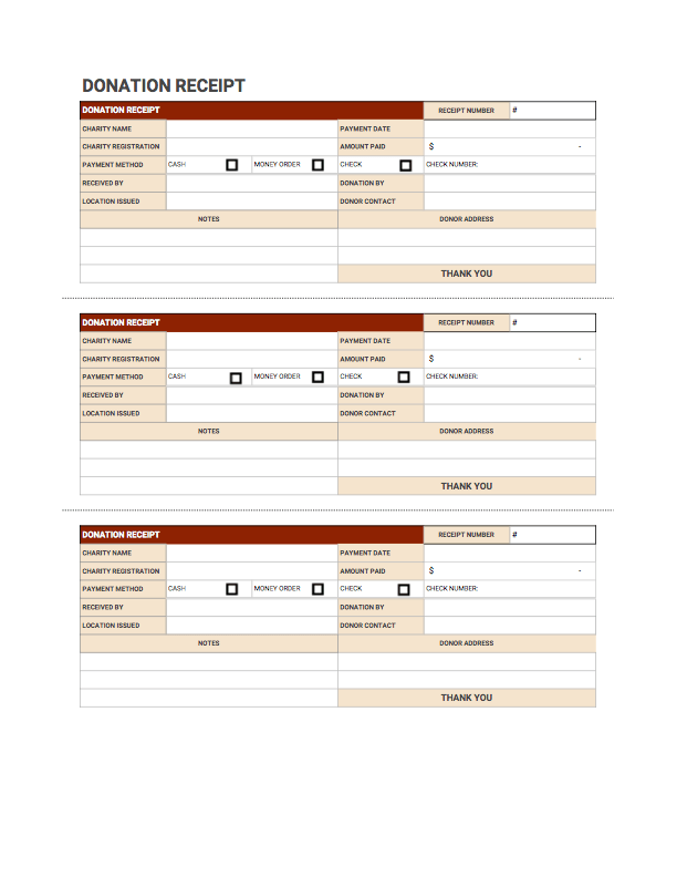 Receipt Of Donation Letter Template