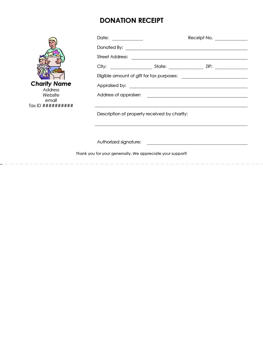 Receipt Of Donation Letter Template