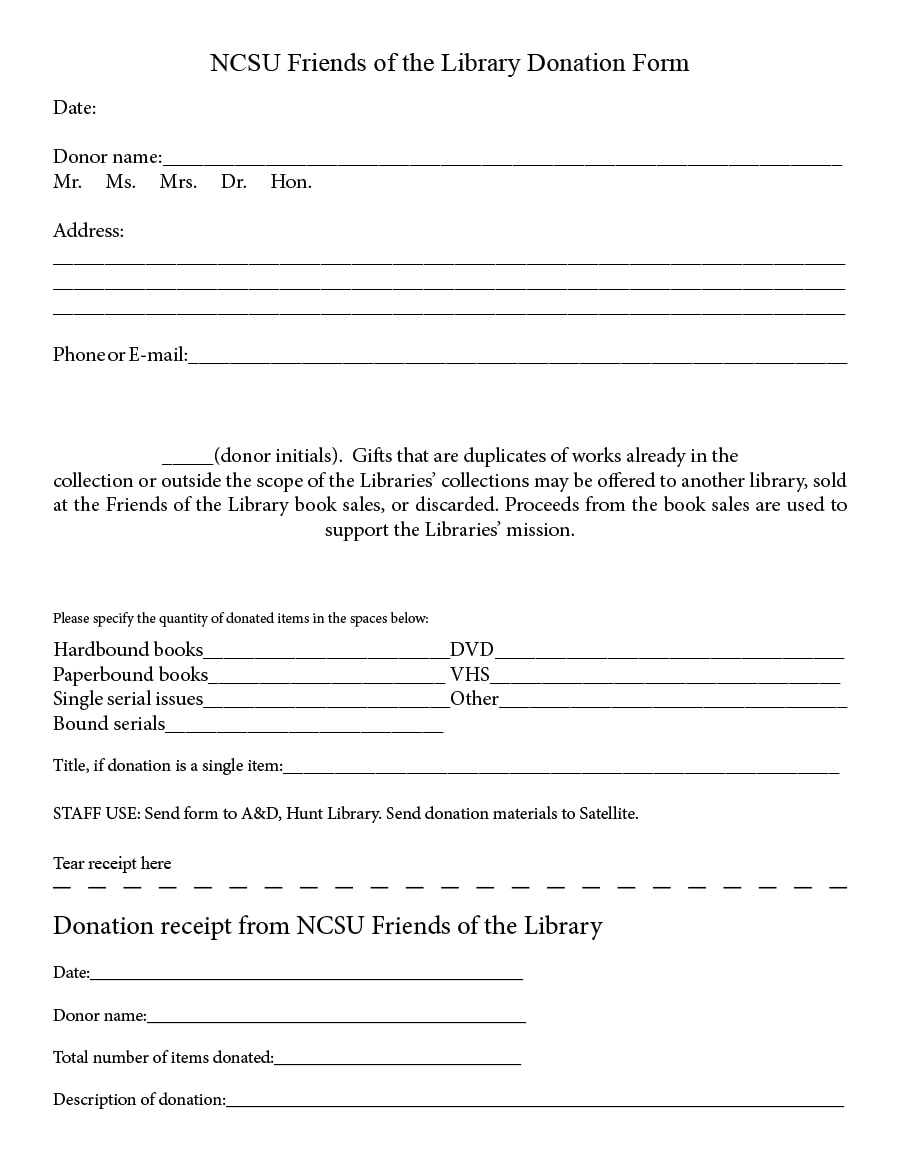Receipt Of Donation Letter Template