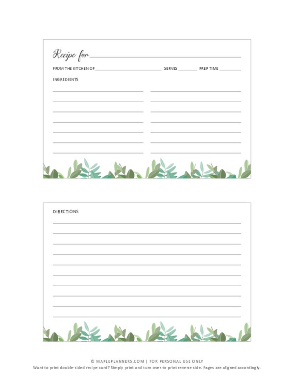 Recipe Card Template