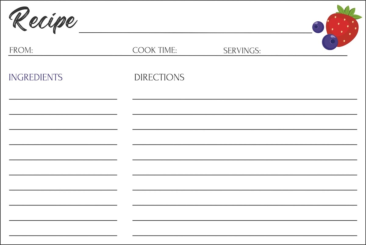 Recipe Card Template
