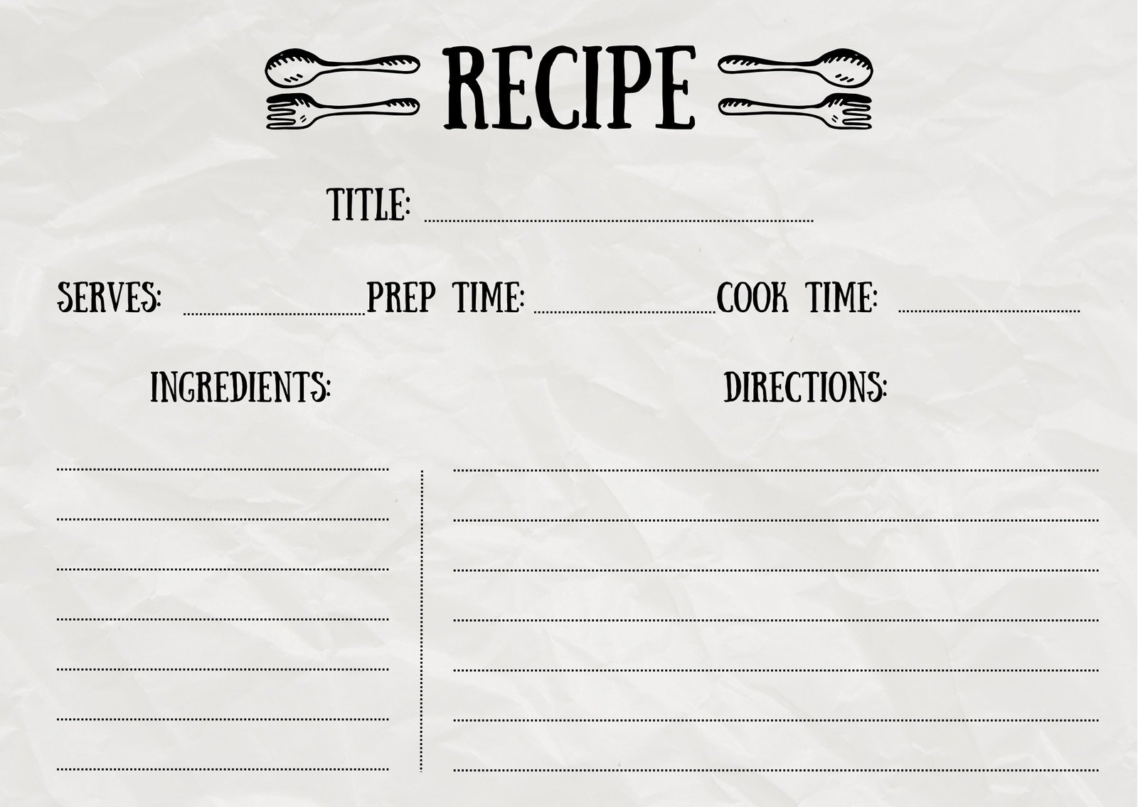 Recipe Card Template