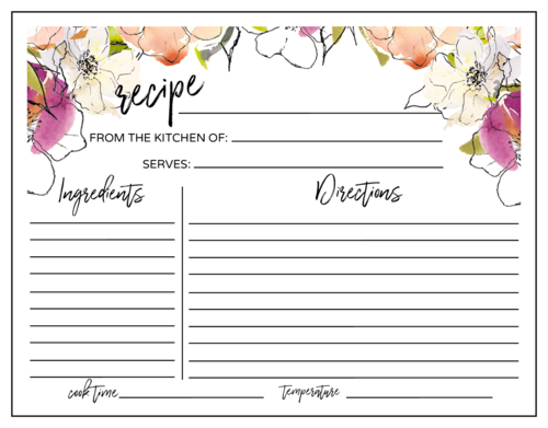 Recipe Card Template