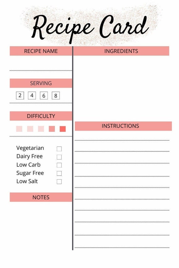 Recipe Card Template