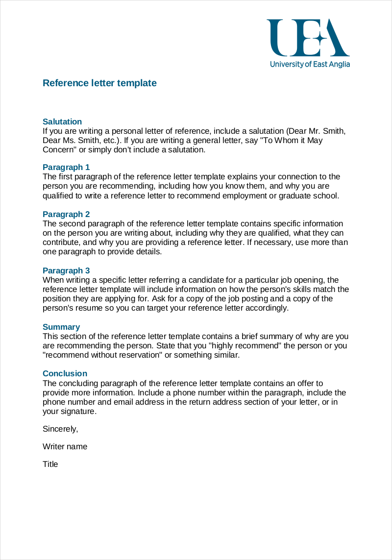 Recommendation Letter Template for a Job