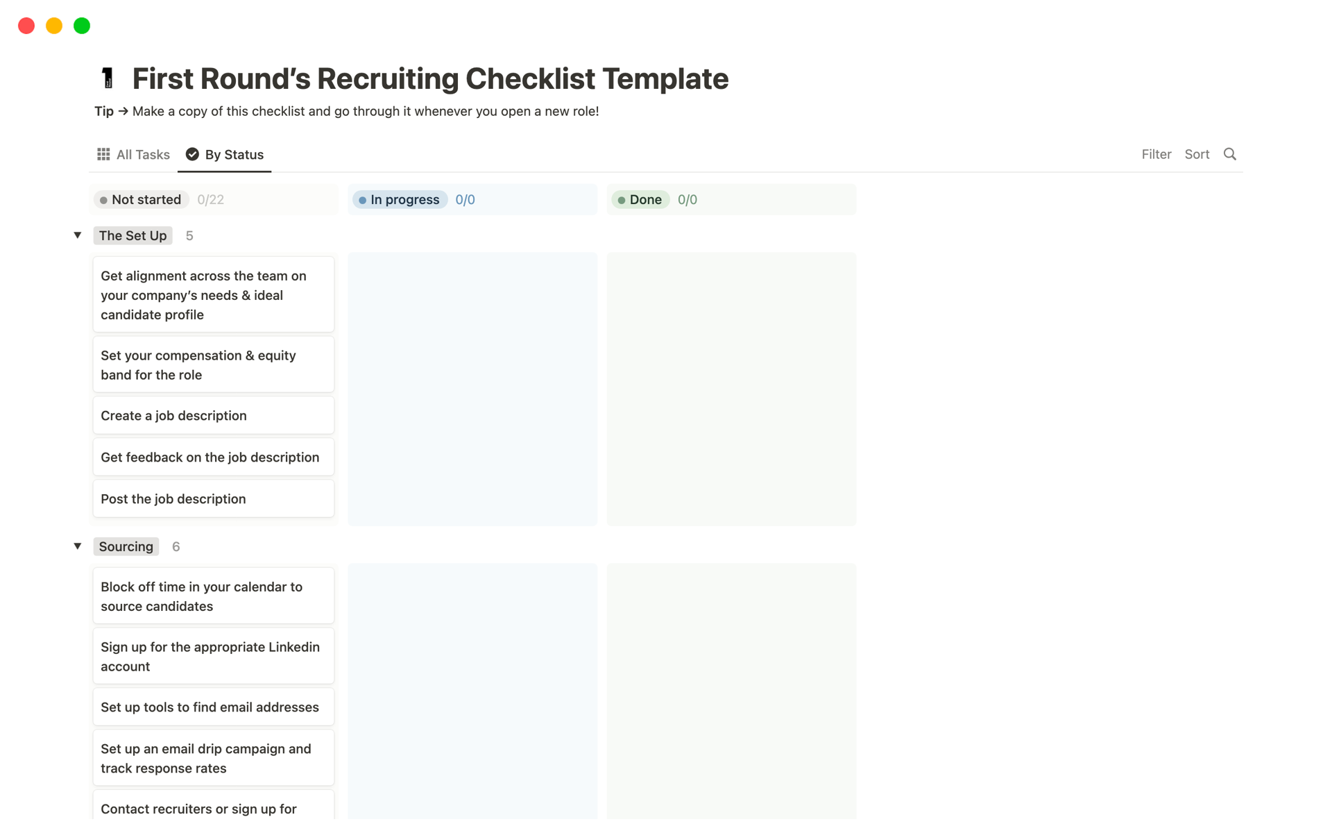 Recruiting Checklist Template