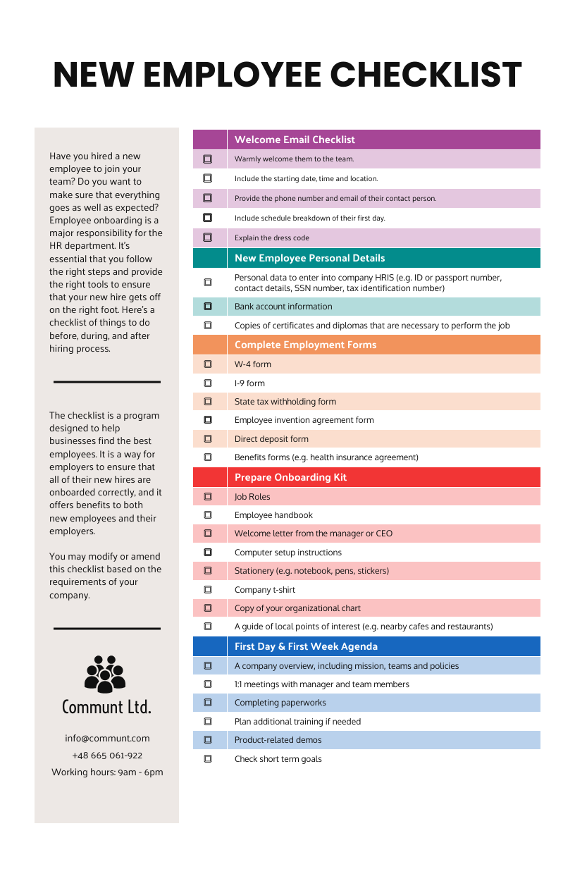 Recruitment Checklist Template