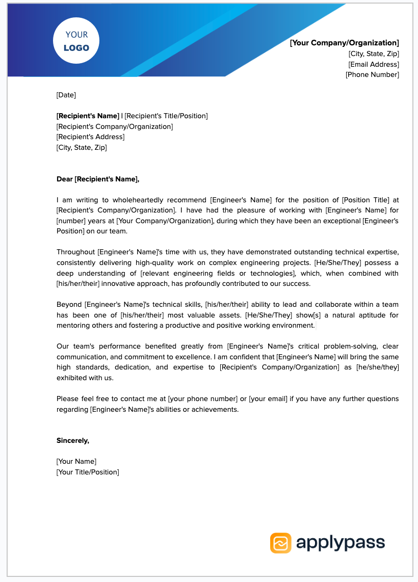Reference Letter Template for an Employee