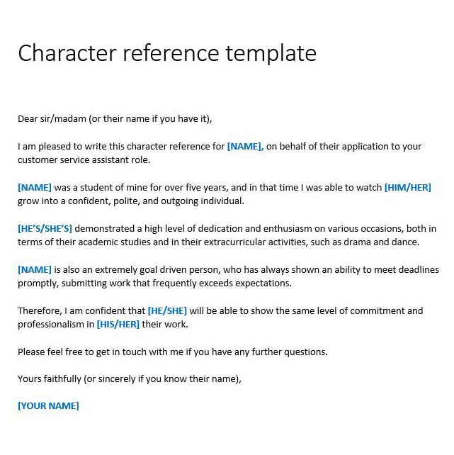 Reference Letter Template for an Employee