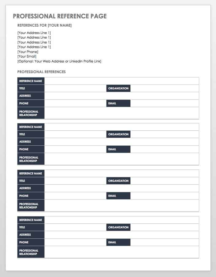 Reference Page Template