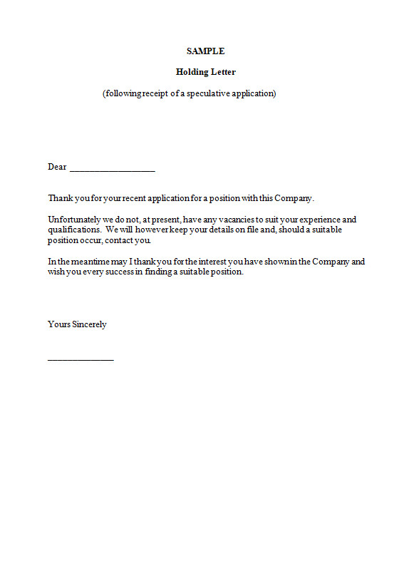 Rejection Job Letter Template