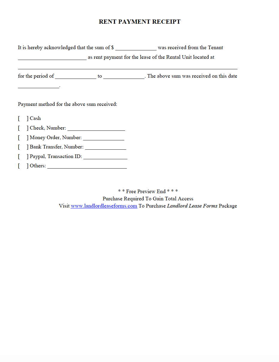 Rent Payment Agreement Template