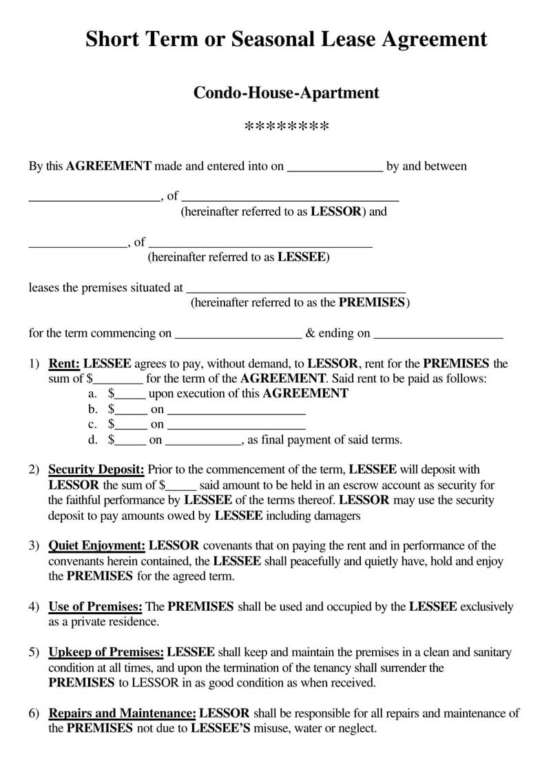 Rent Payment Agreement Template