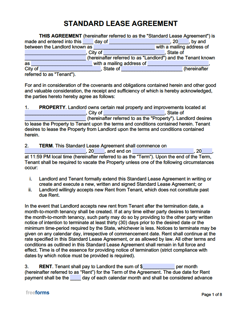 Rent Payment Agreement Template