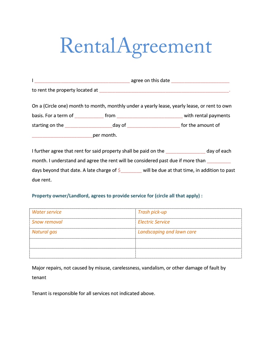 Rent Payment Agreement Template