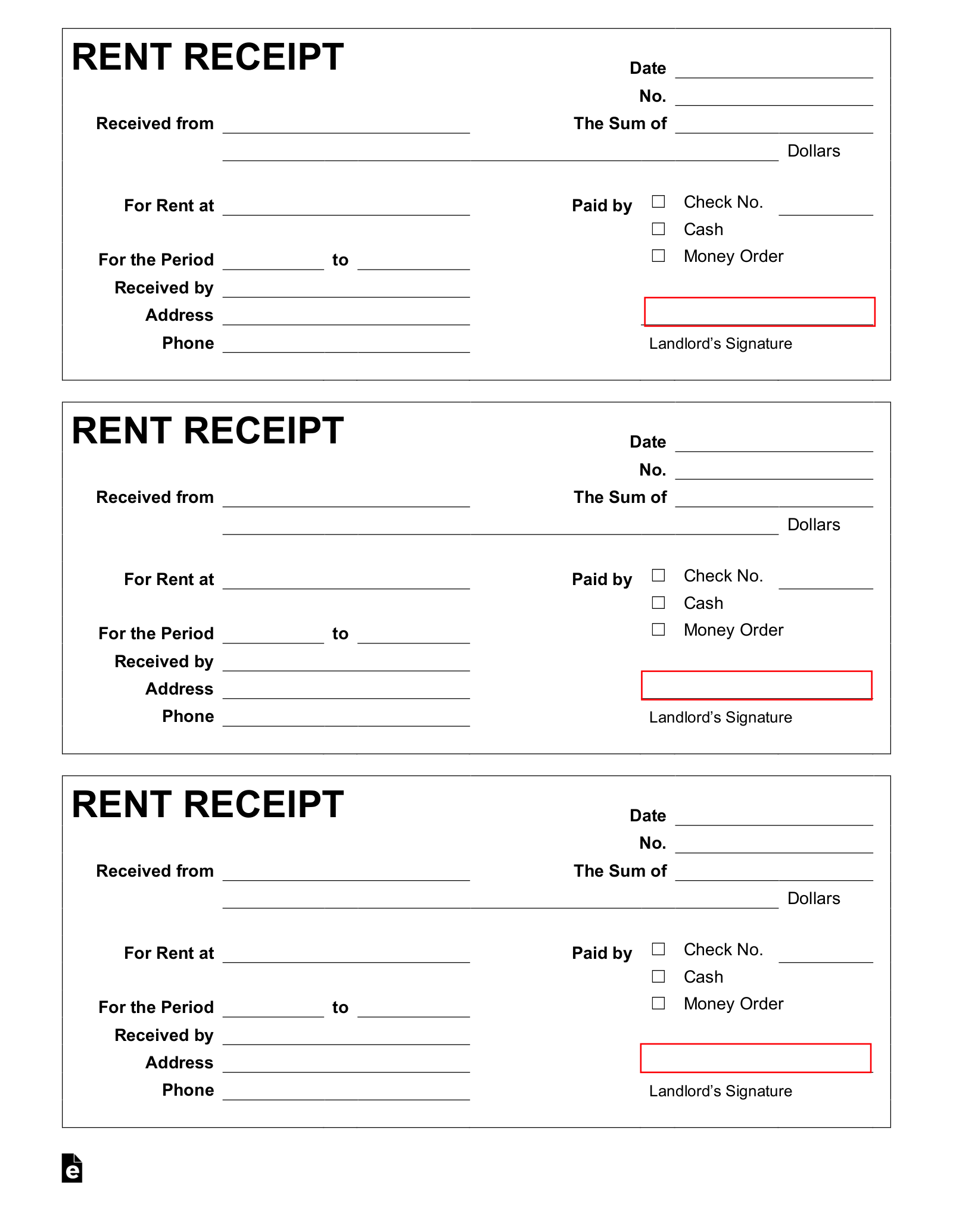 Rent Receipt Template Example Rent Receipt Template Example