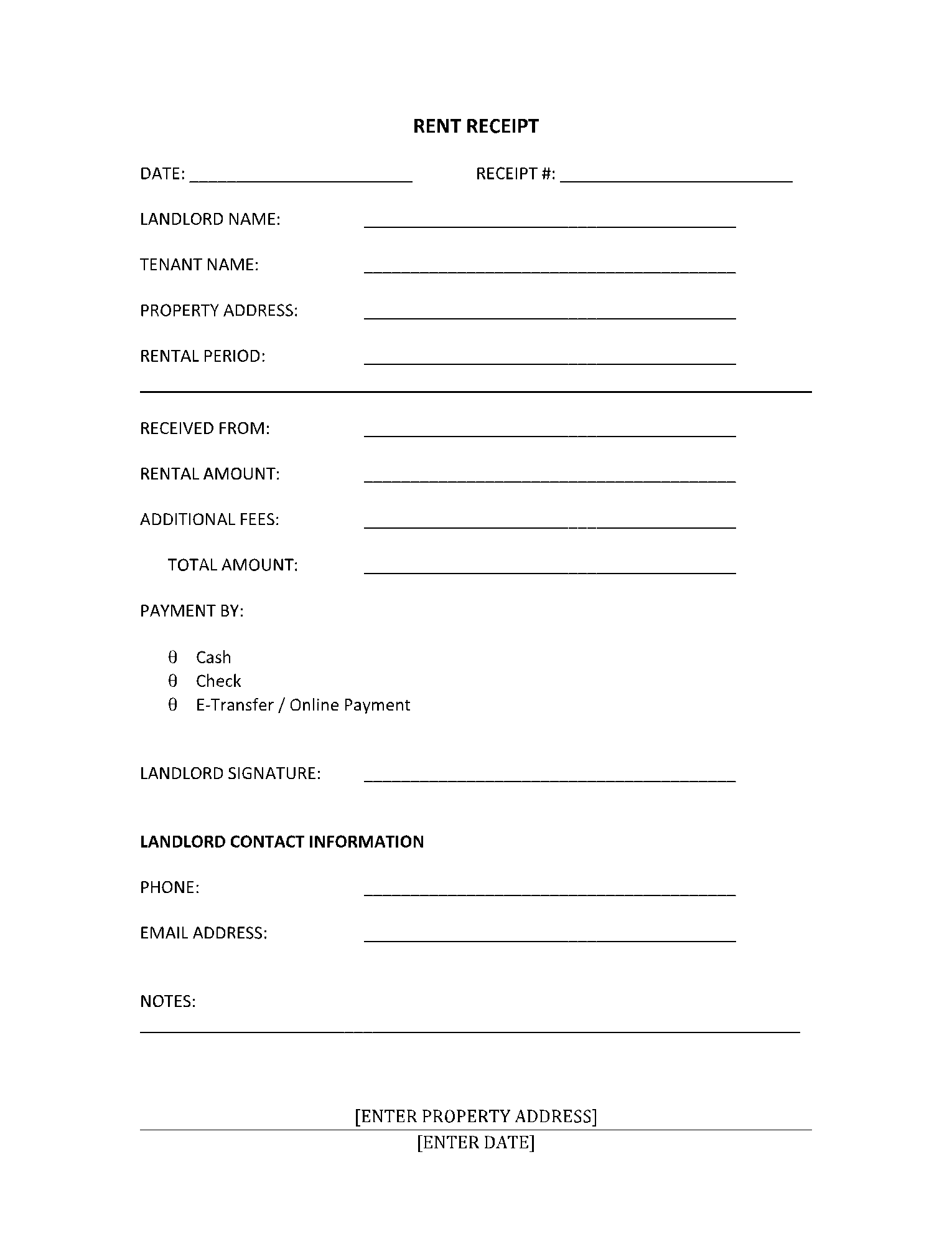 Rent Receipt Template Sample Rent Receipt Template Sample