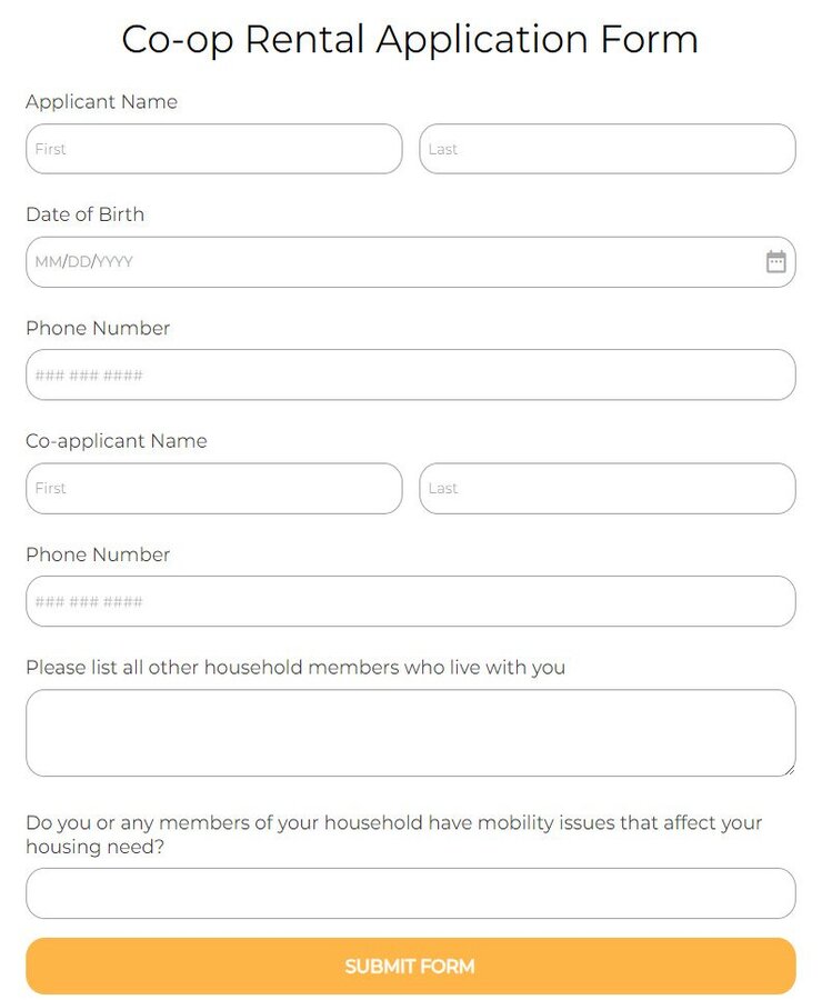 Rental Application Template